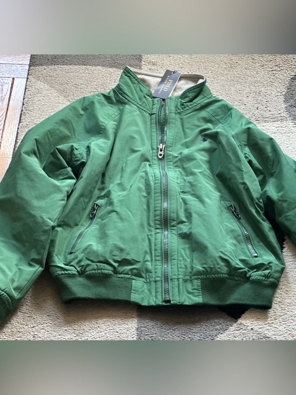Ralph Lauren Green Kids Puffer Bomber Jacket
